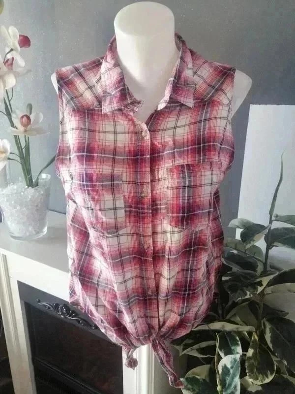 Chemise sans manches à carreaux